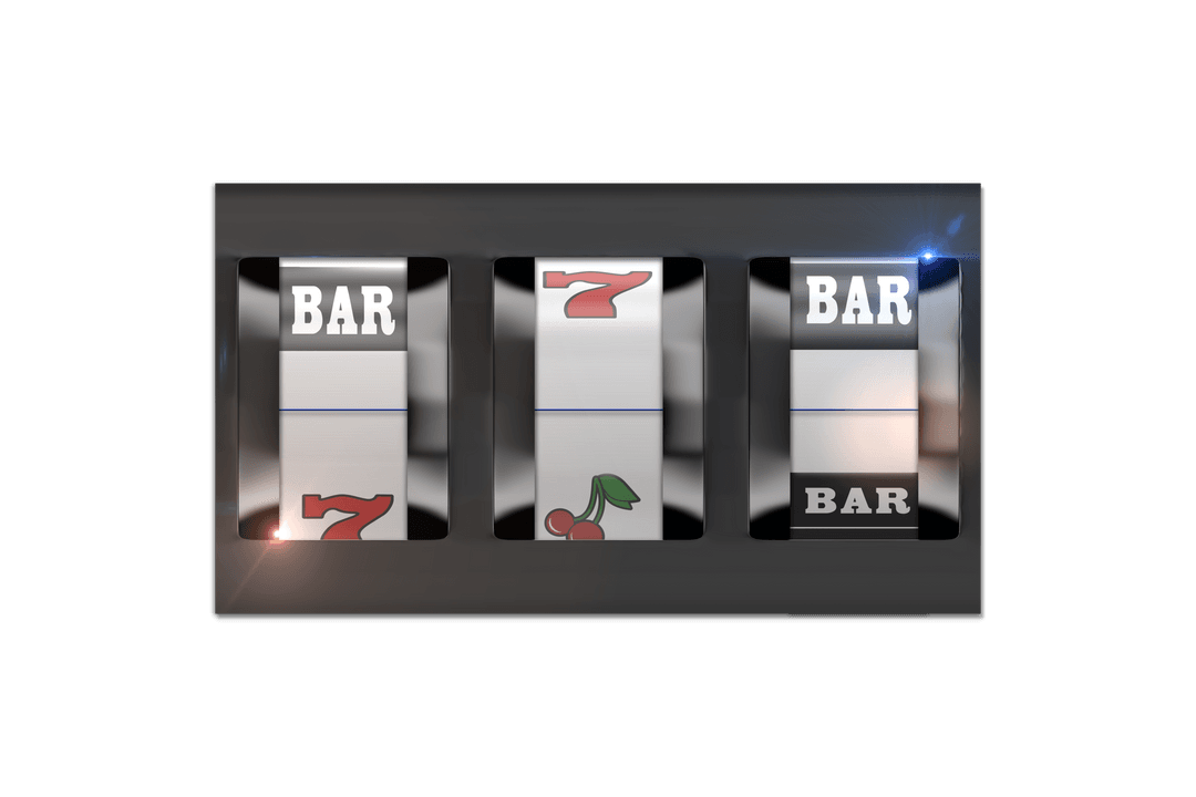 Digital Illustration of Slot Machine on Transparent Background