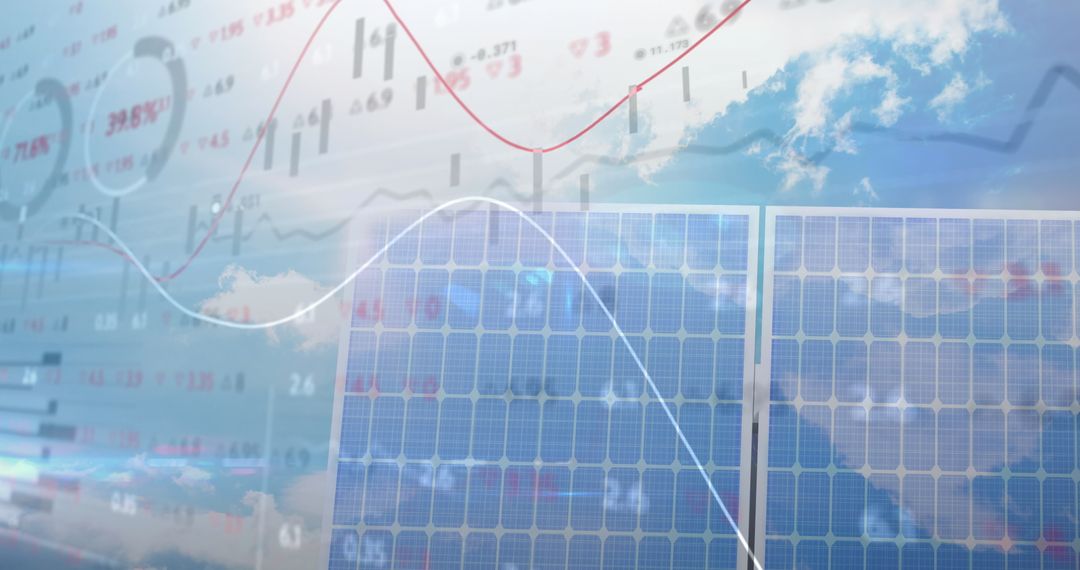 Digital Finance Display with Solar Energy Theme