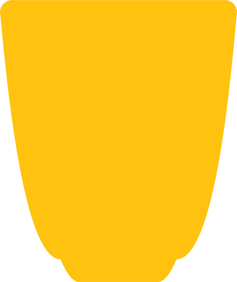 Yellow Curved Shape on Transparent Background for Design