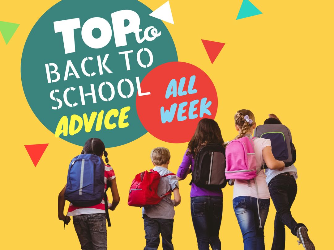 Vibrant Back-to-School Children Holding Backpacks Together