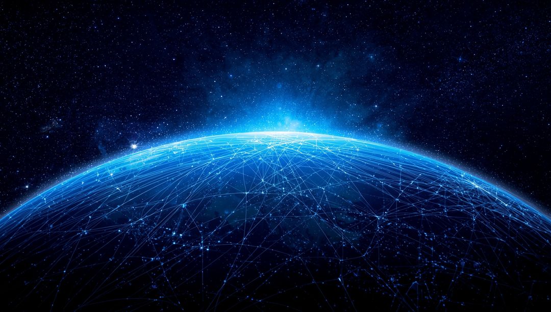 Global Network Connections on Earth in Cosmic Space