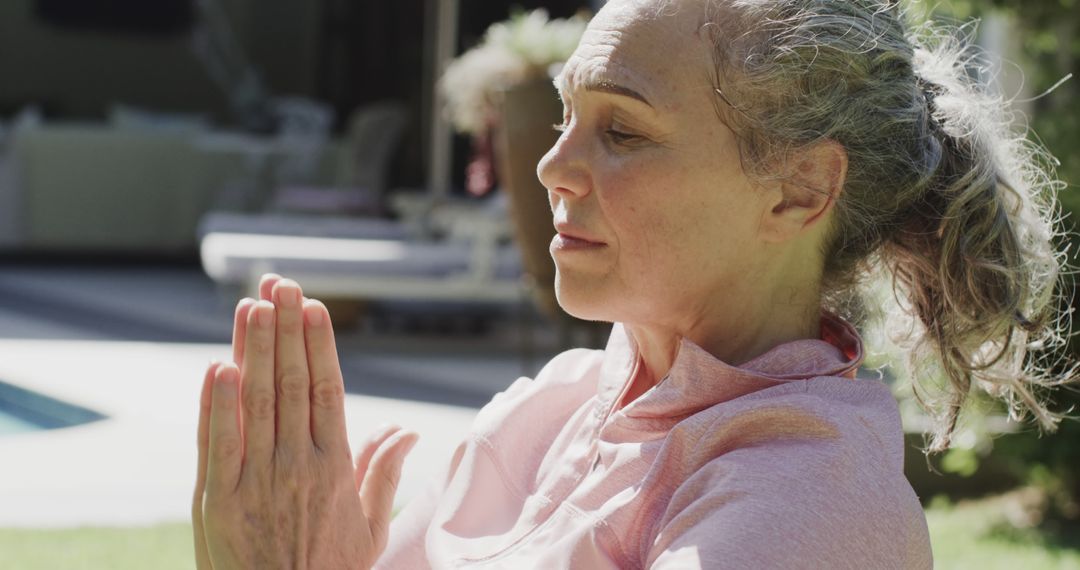 Senior Woman Practicing Mindfulness Meditation Outdoor - Free Images, Stock Photos and Pictures on Pikwizard.com