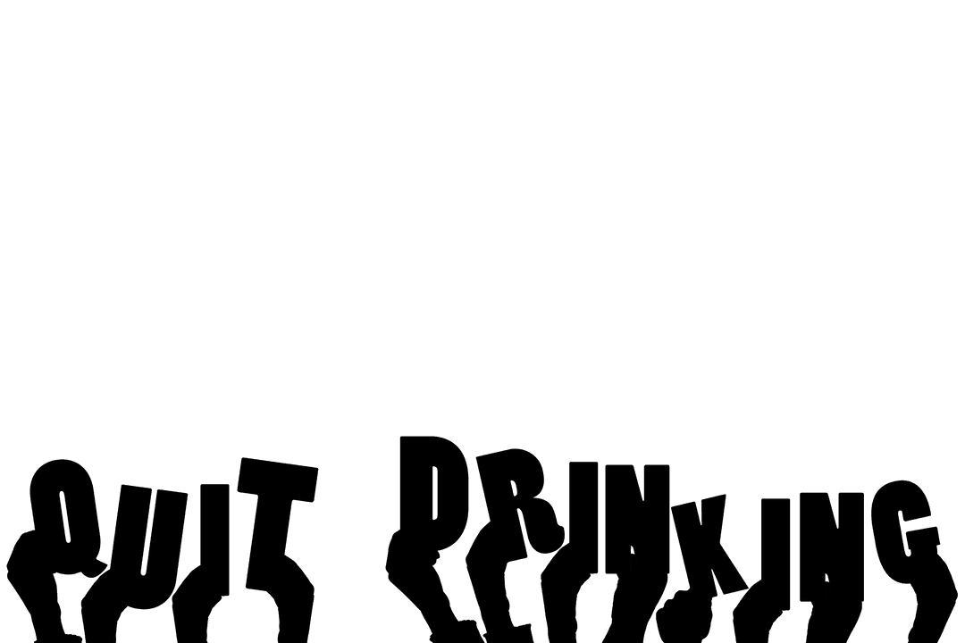 Quit Drinking Message and Hands on Transparent Background