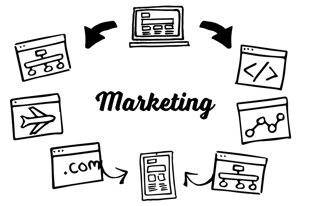 Transparent Marketing Concepts Graphic Surrounding Text