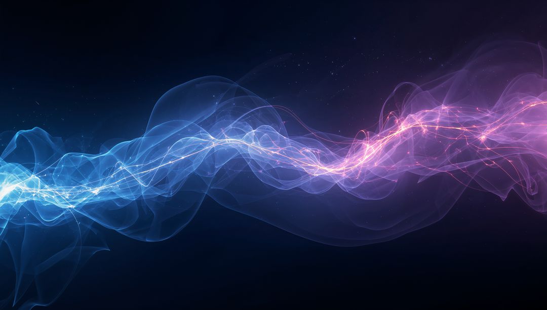 Abstract Flowing Luminous Wave in Vibrant Digital Space