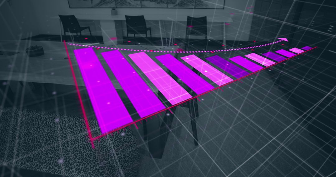 Business Crisis Concept Showing Downturn Graph Over Empty Office