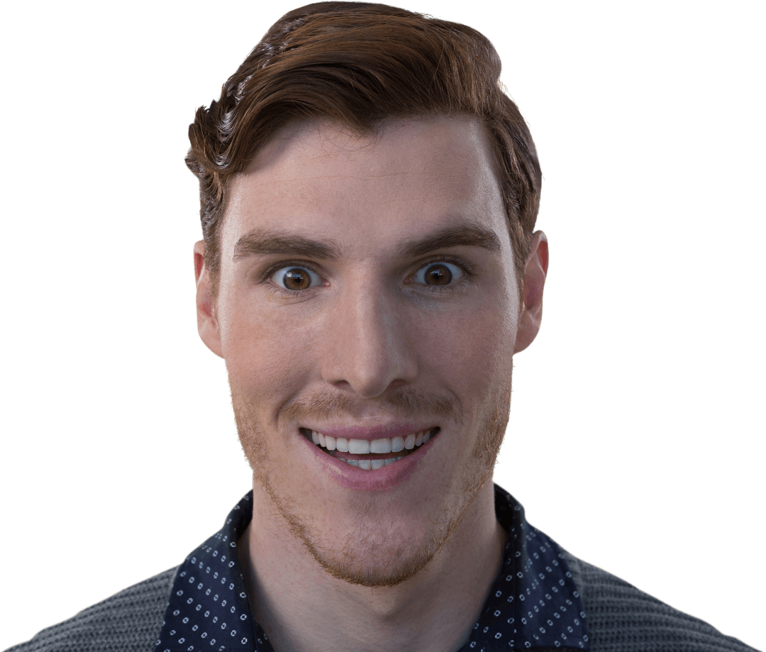 Smiling Caucasian Man Transparent Background Isolated