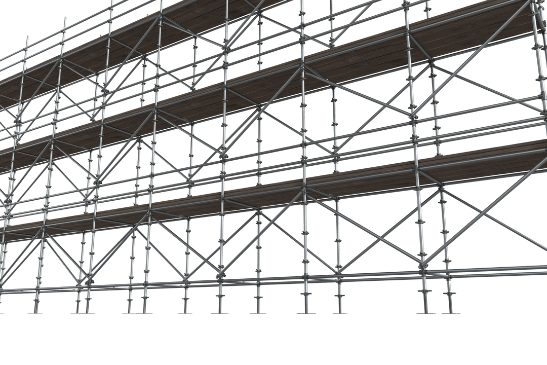 Metallic Scaffold Structure Low Angle on Transparent Background - Download Free Stock Images Pikwizard.com