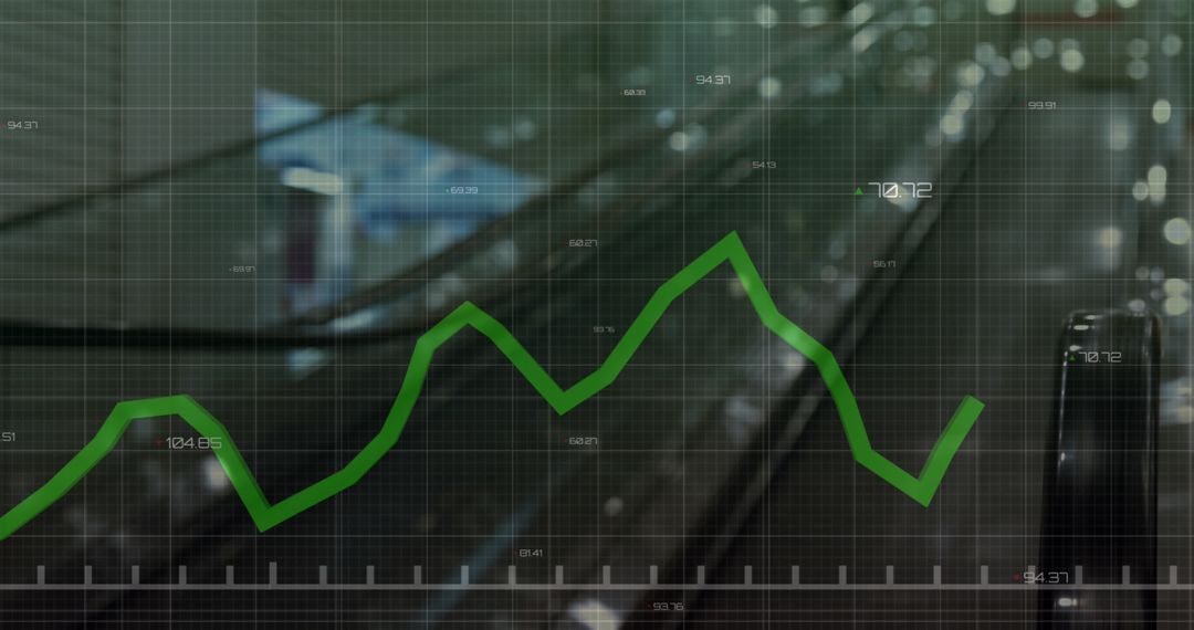 Data Analytics of Global Markets Above City Skyline