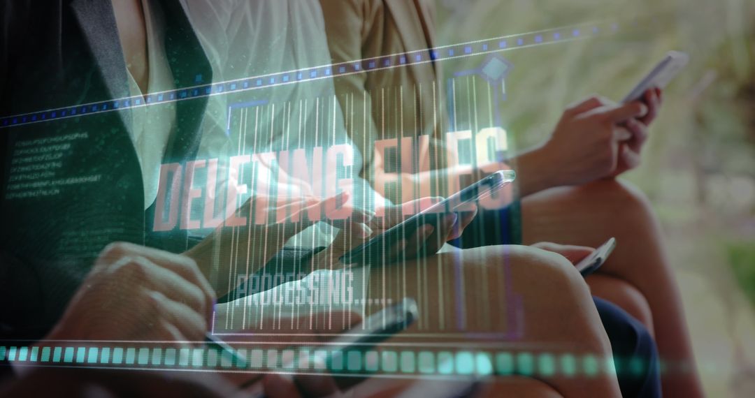 Digital Connection Concept with Data Processing Overlay