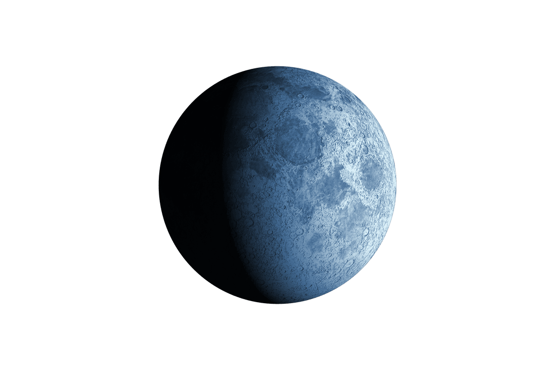Blue Moon Vector Illustration on Transparent Background