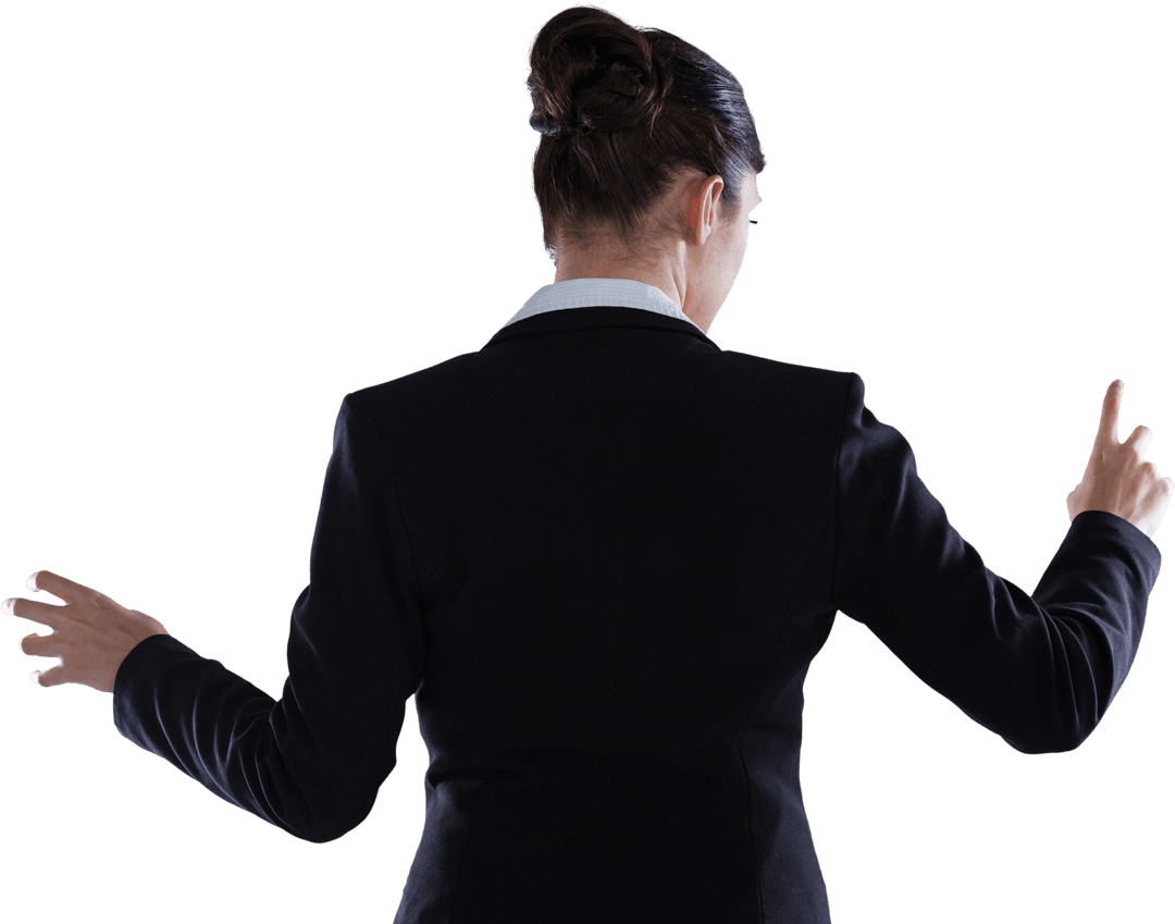 Transparent Concept Businesswoman Using Interface