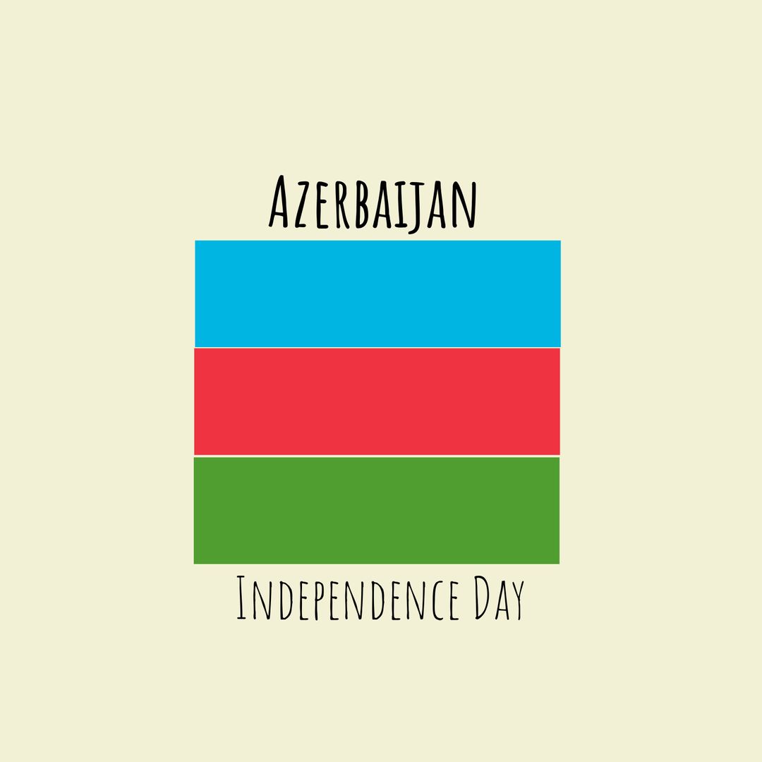 Azerbaijan Independence Day Flag with Space for Copy