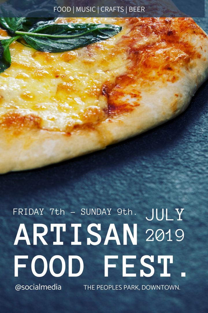 Artisan Food Fest Poster with Delicious Pizza Slice - Download Free Stock Templates Pikwizard.com