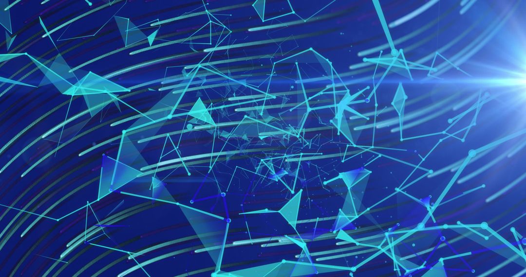 Futuristic Blue Digital Network and Dynamic Connections