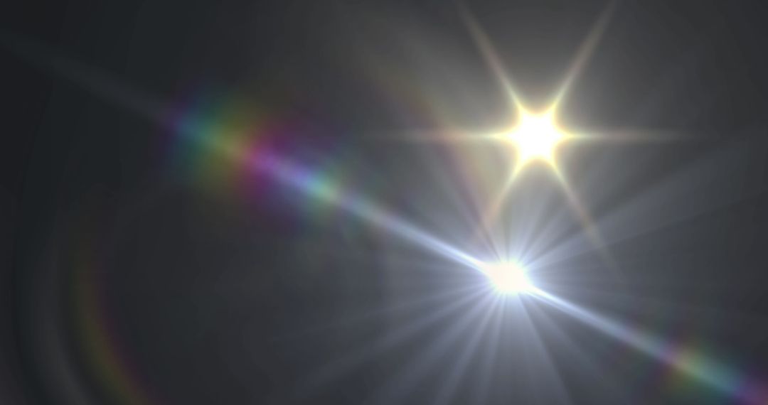 Prismatic Lens Flare and Light Burst on Dark Background