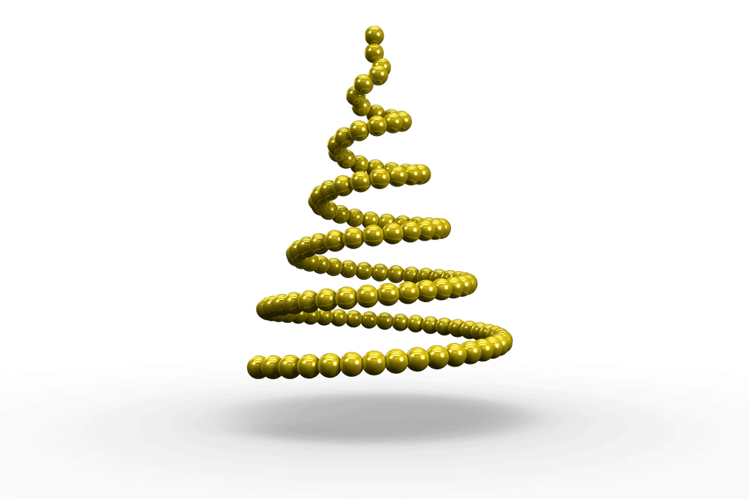 Spiral of Yellow Dots on Transparent Background