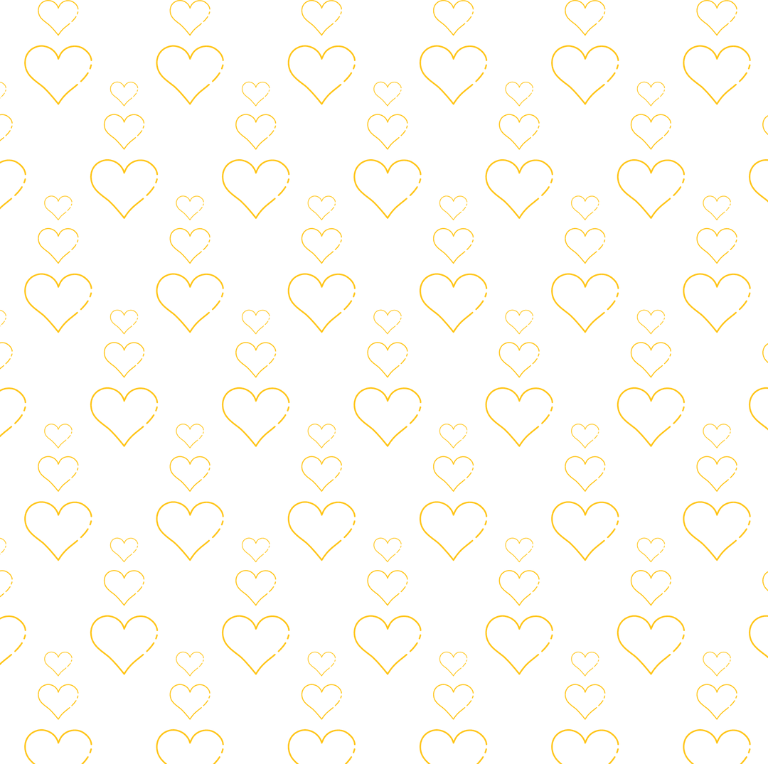 Yellow Heart Pattern on Transparent Background for Designs