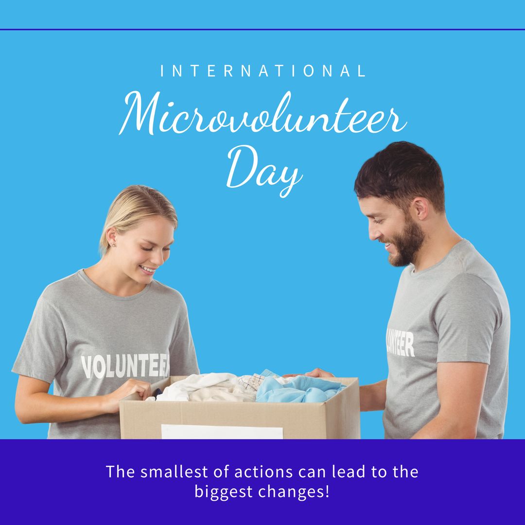 International Microvolunteer Day Awareness Concept with Volunteers