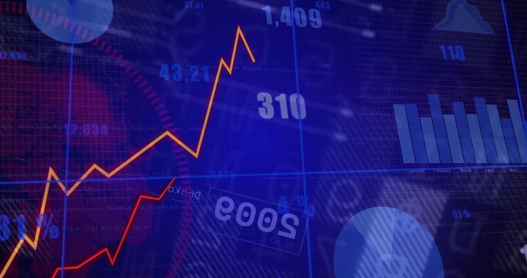 Financial Analytics Dashboard with Rising Graph and Charts