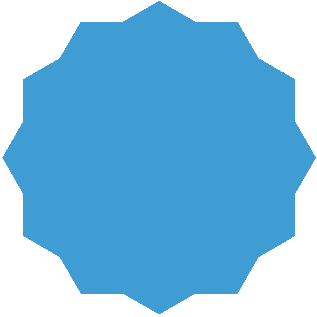 Geometric Blue Abstract Shape on Transparent Background