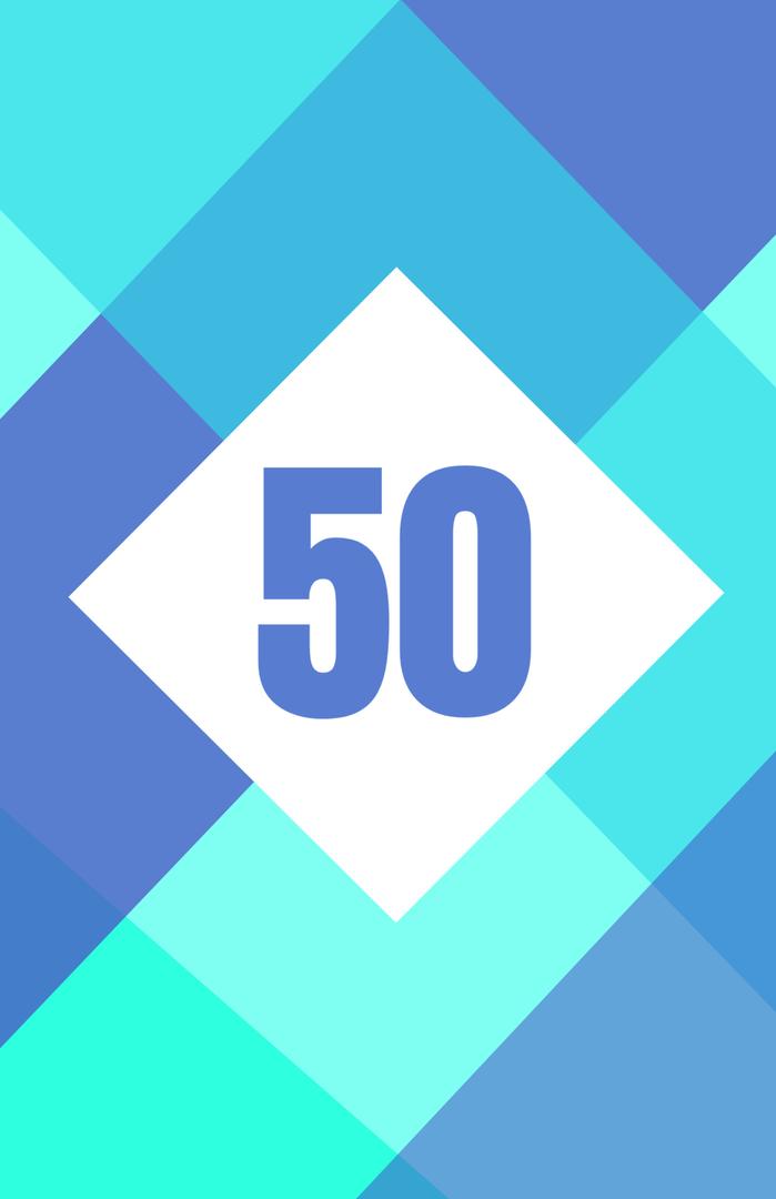 Blue Geometric 50-Themed Milestone Template for Anniversaries and ...