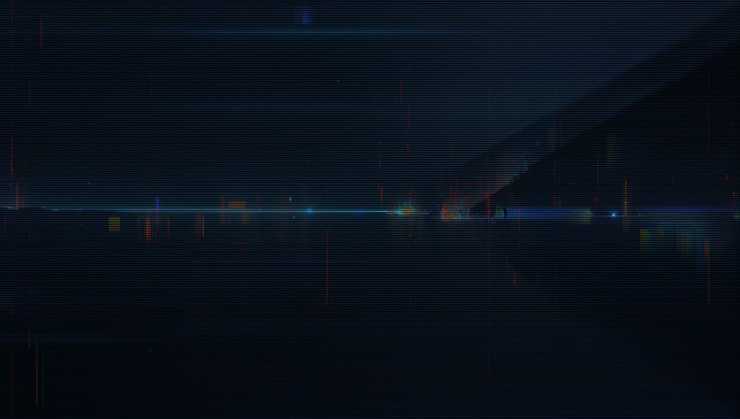 Cyberpunk Digital Glitch Screen in Futuristic Design