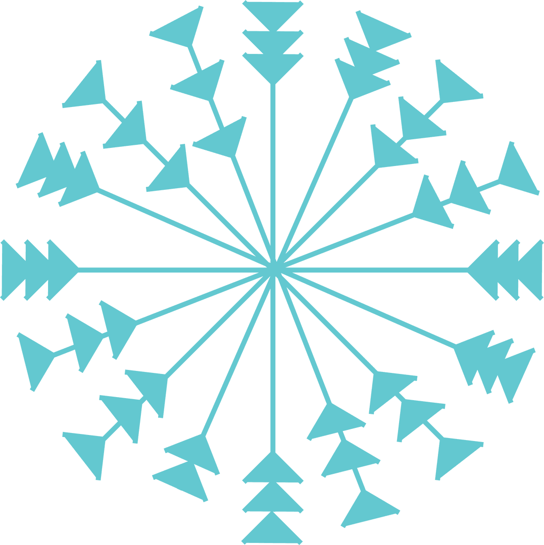 Blue Abstract Snowflake Illustration on Transparent Background