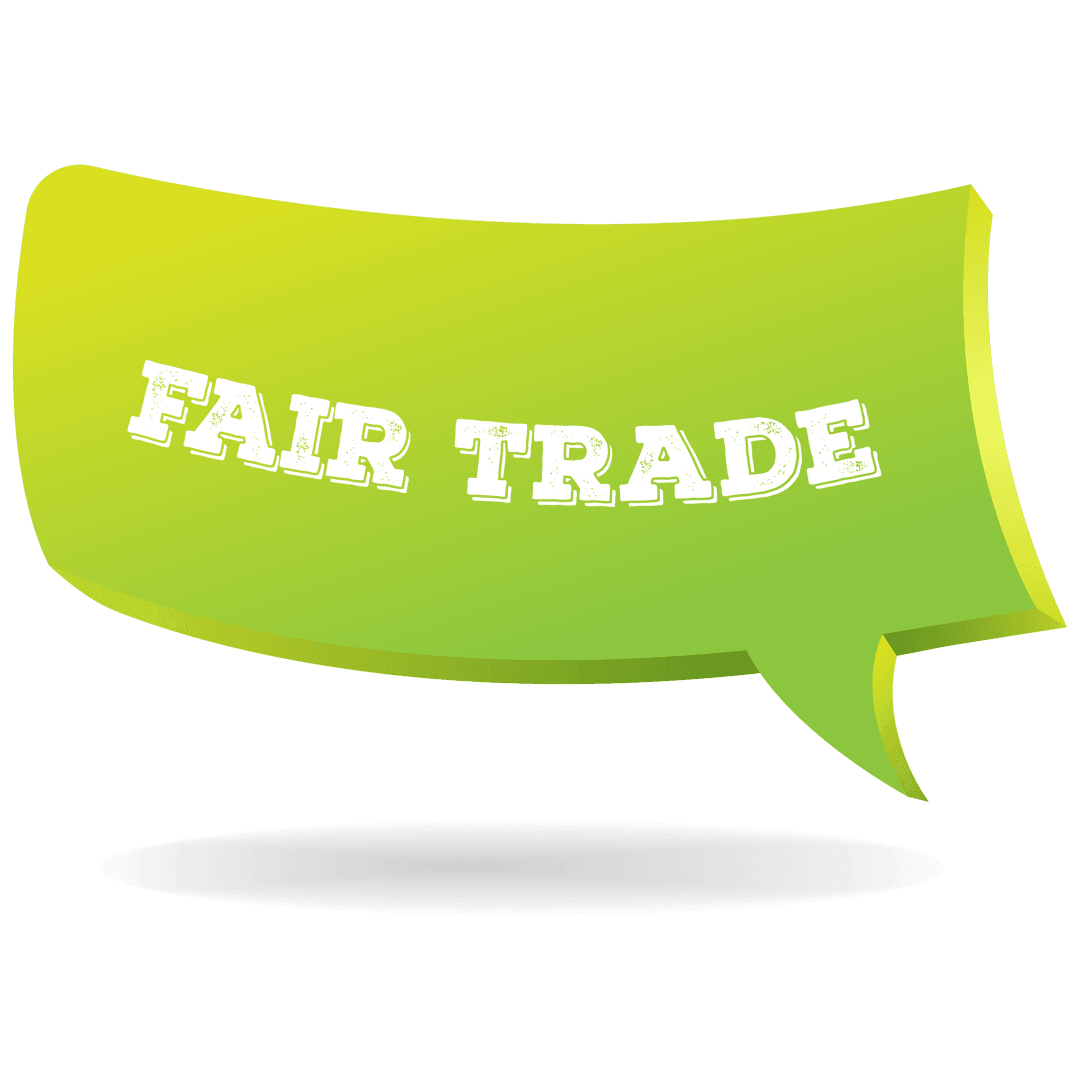 Transparent Speech Bubble with Fair Trade Text Illustration