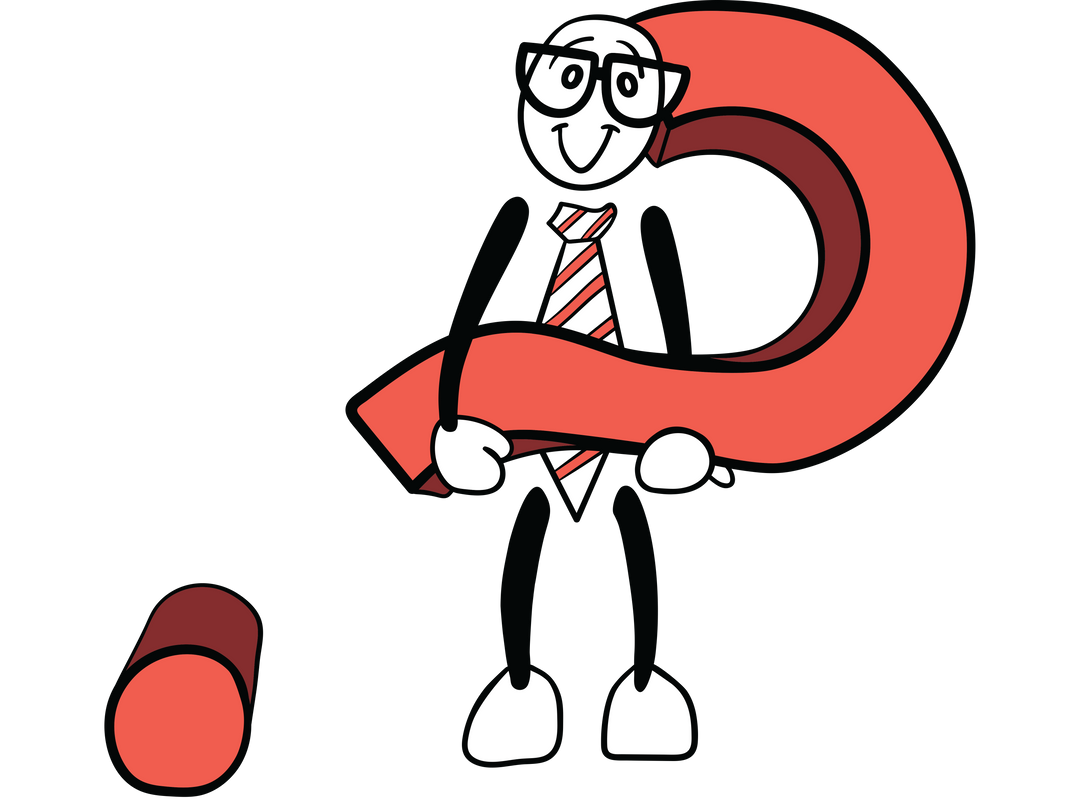 Cartoon Businessman Holding Large Red Question Mark Transparent - Download Free Stock Images Pikwizard.com