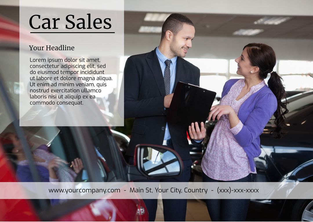 Salesperson and Customer in Car Showroom, Discussing Car Purchase - Download Free Stock Templates Pikwizard.com