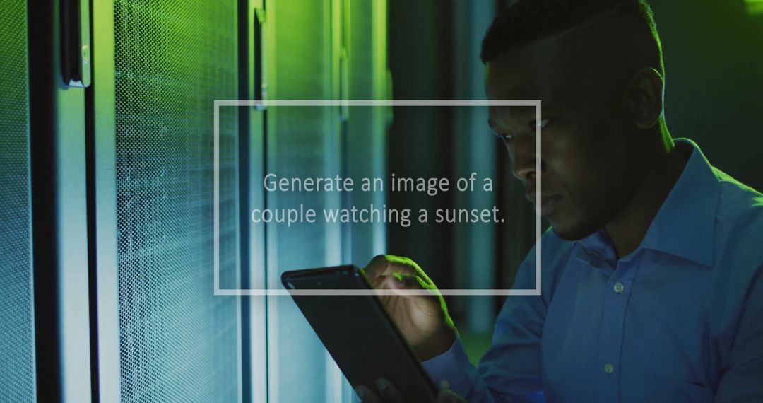 IT Professional Analyzing Data Center