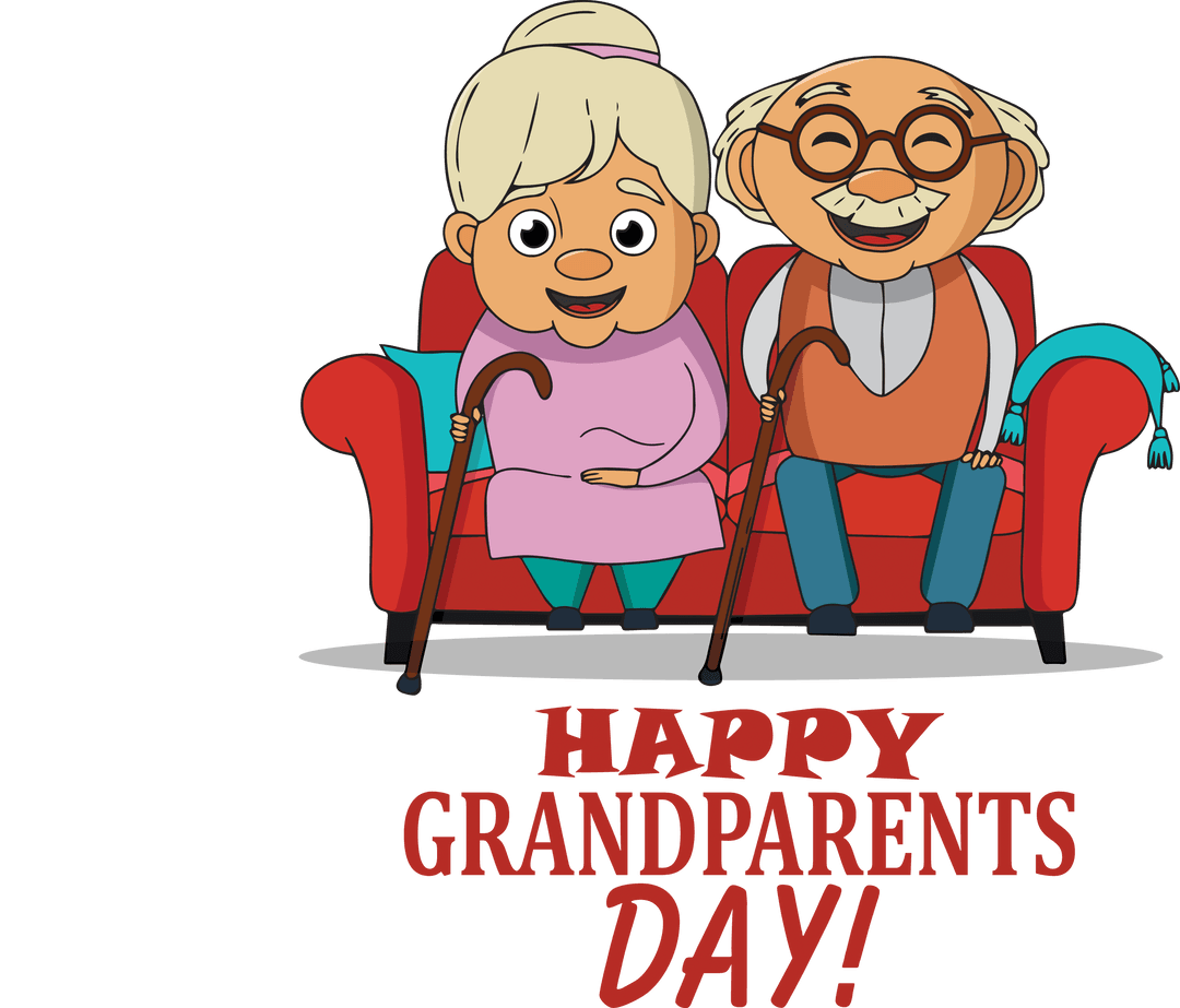 Happy Grandparents Day On Transparent Background Vector Illustration
