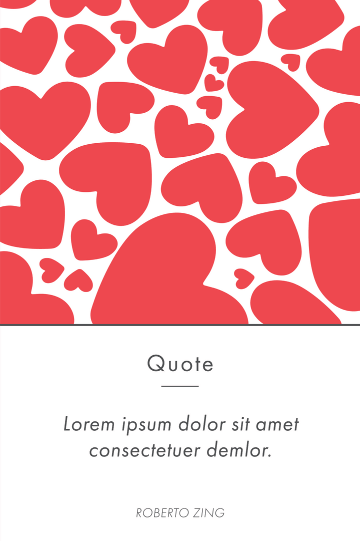 Romantic Red Lover's Heart Pattern with Inspirational Quote