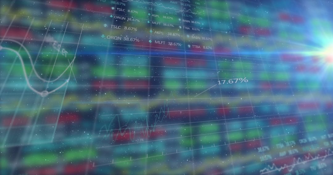 Digital Trading Board with Graph and Stock Data
