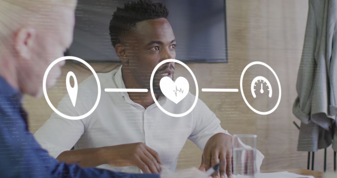 Diverse Team Discussing Strategy with Technology Interface