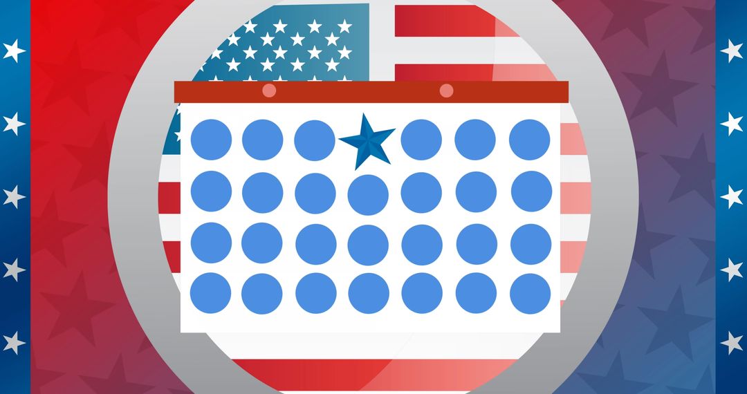 USA Election Campaign Design with Calendar Icon and Flag