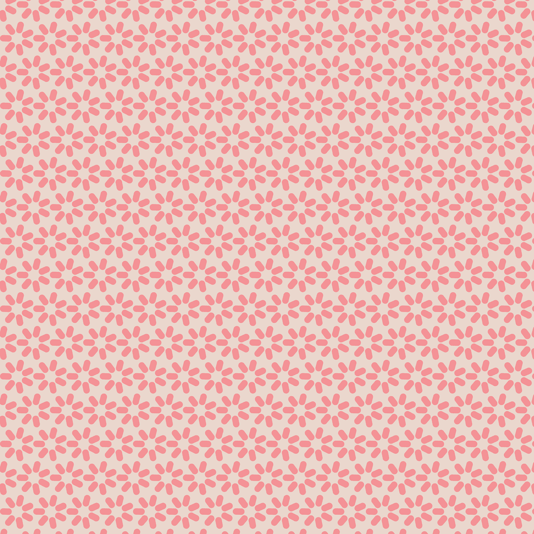 Seamless Pink Floral Pattern on Transparent Background