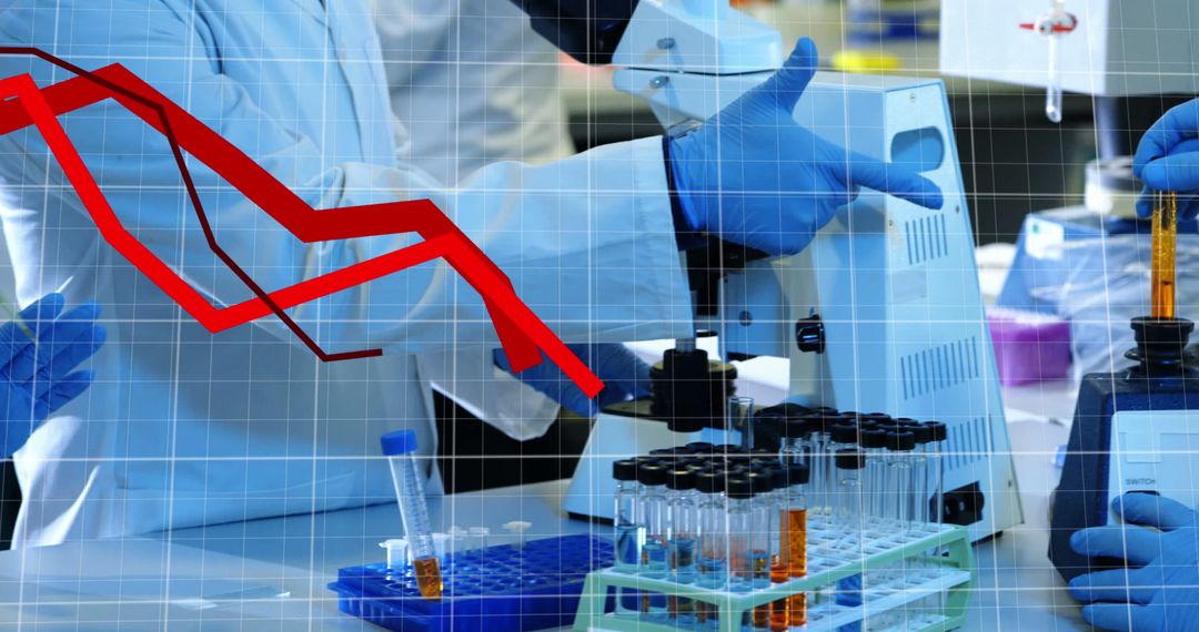 Scientists Analyzing Data with Microscopy and Lab Equipment