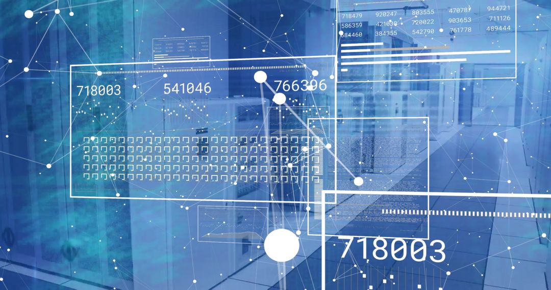 Futuristic Digital Data Processing Server Room