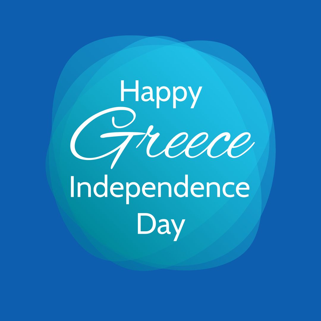 Greece Independence Day Celebration with Abstract Blue Design