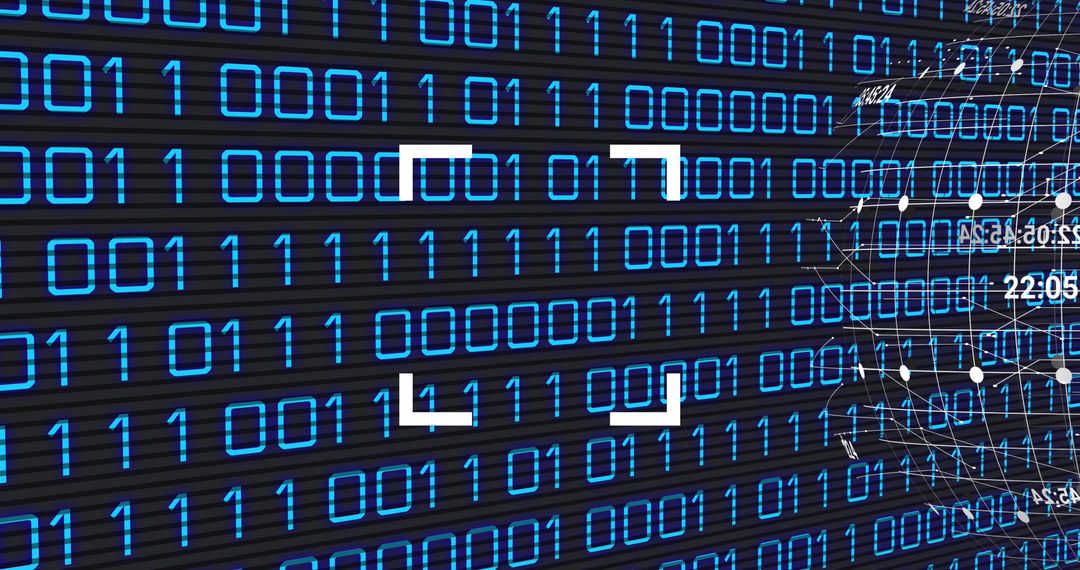 Digital Binary Code with Globe Illustration Background