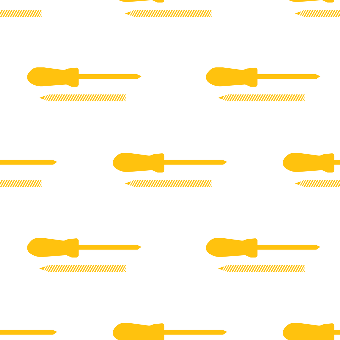 Pattern of Yellow Screwdrivers and Pencils on Transparent Background - Download Free Stock Images Pikwizard.com