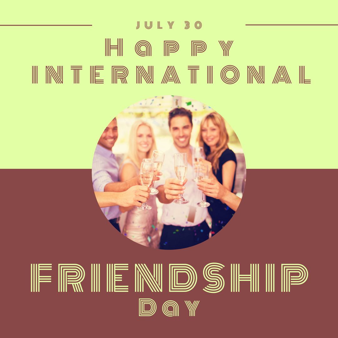 International Friendship Day Celebration with Toasting Friends