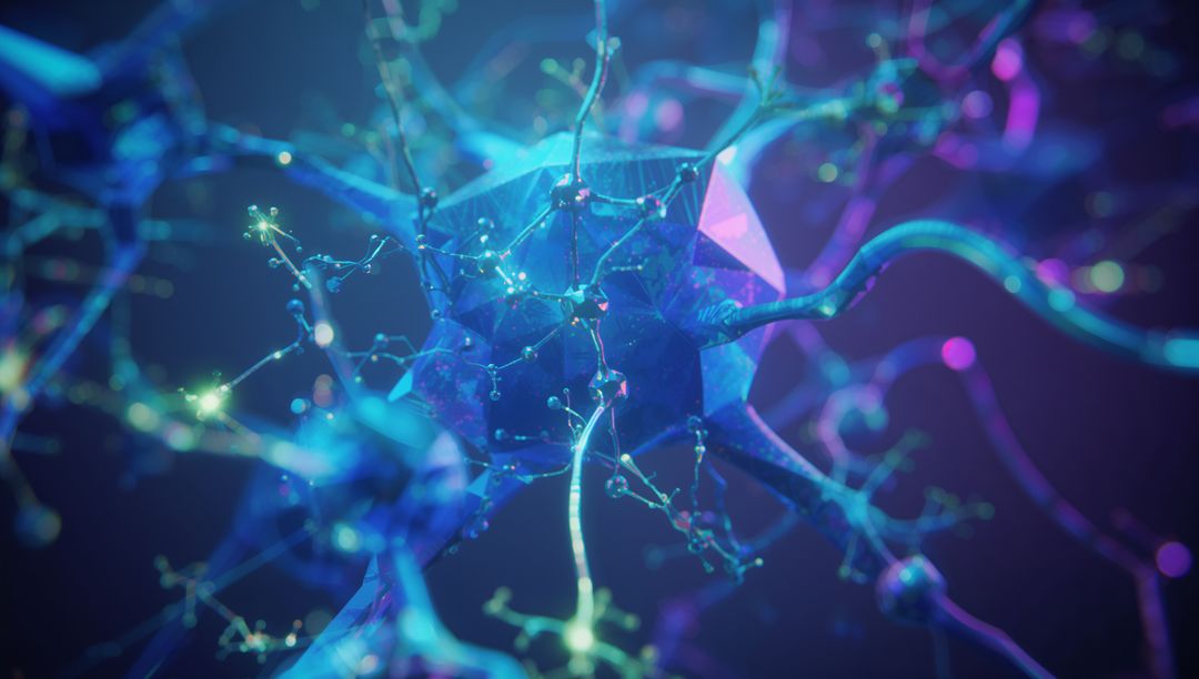 Futuristic Neural Network Pulsing with Polygonal Neurons