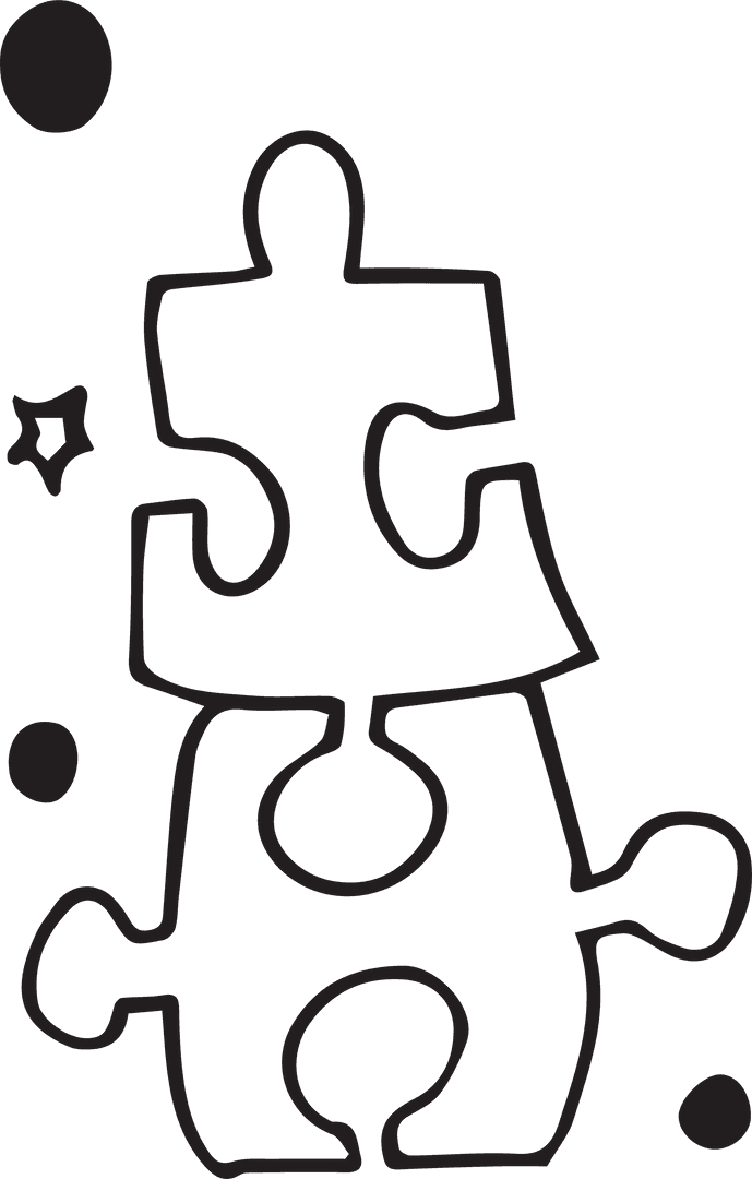 Creative Puzzle Outline on Transparent Background Vector Illustration