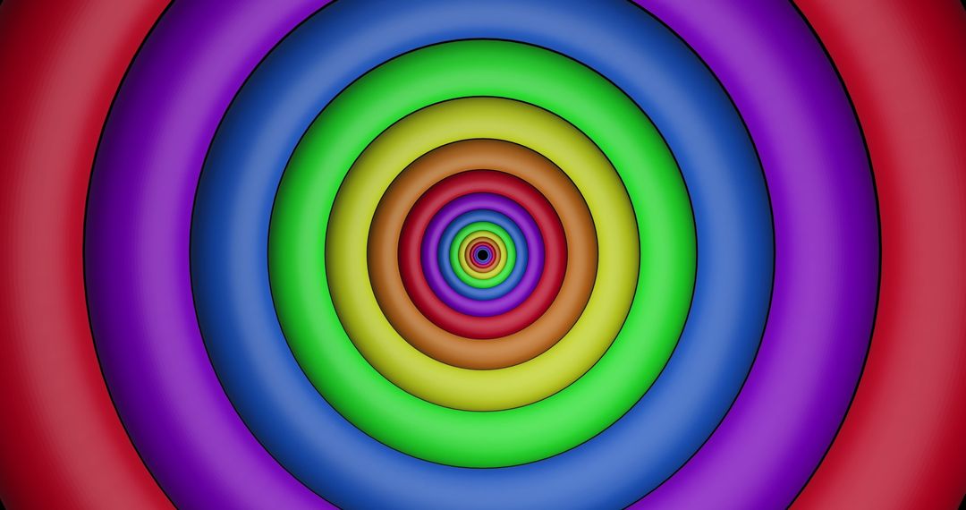 Vibrant Rainbow Concentric Circles Animation Loop