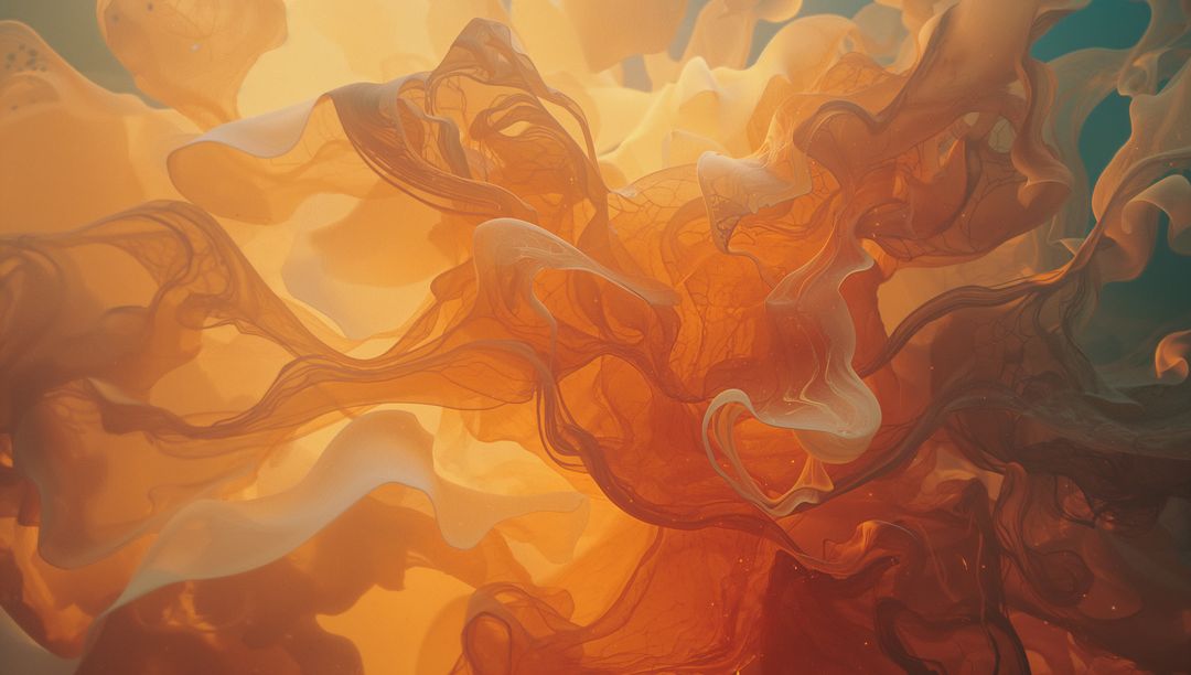 Vibrant Abstract Ribbons Swirling with Orange and Teal Hues