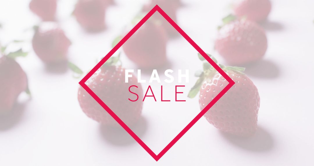 Flash Sale Promotion Over Fresh Ripe Strawberries