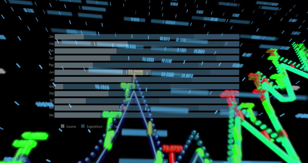 Futuristic Digital Data Analysis Interface with Motion Graphics